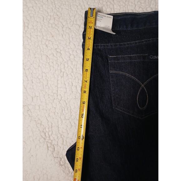 NEW Calvin Klein Jeans Women's Sz 33 16 XL Dark Blue Denim Skinny Embroidered - Picture 12 of 16